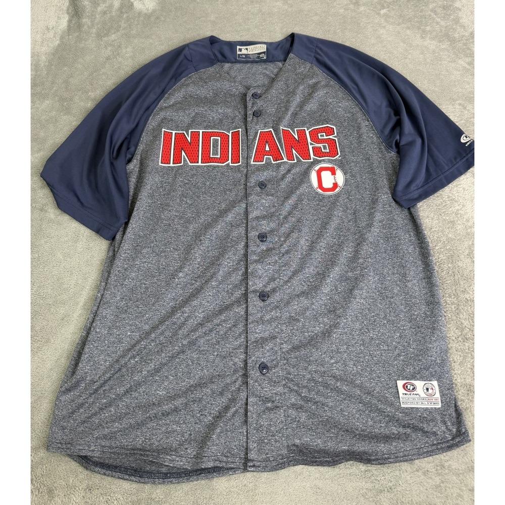 Cleveland Indians True Fan MLB Jersey Men's Size Large Blue